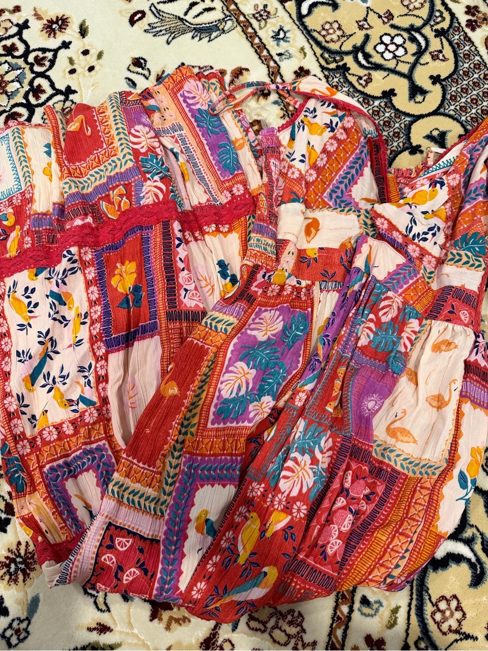 patchwork maxi dress